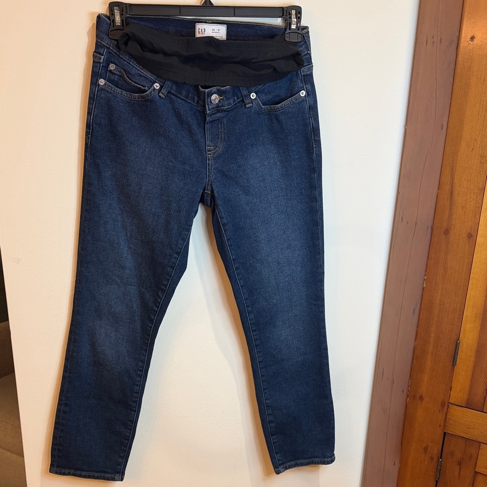 GAP Dark Blue Maternity Jeans with Support Waistband, 28/6R